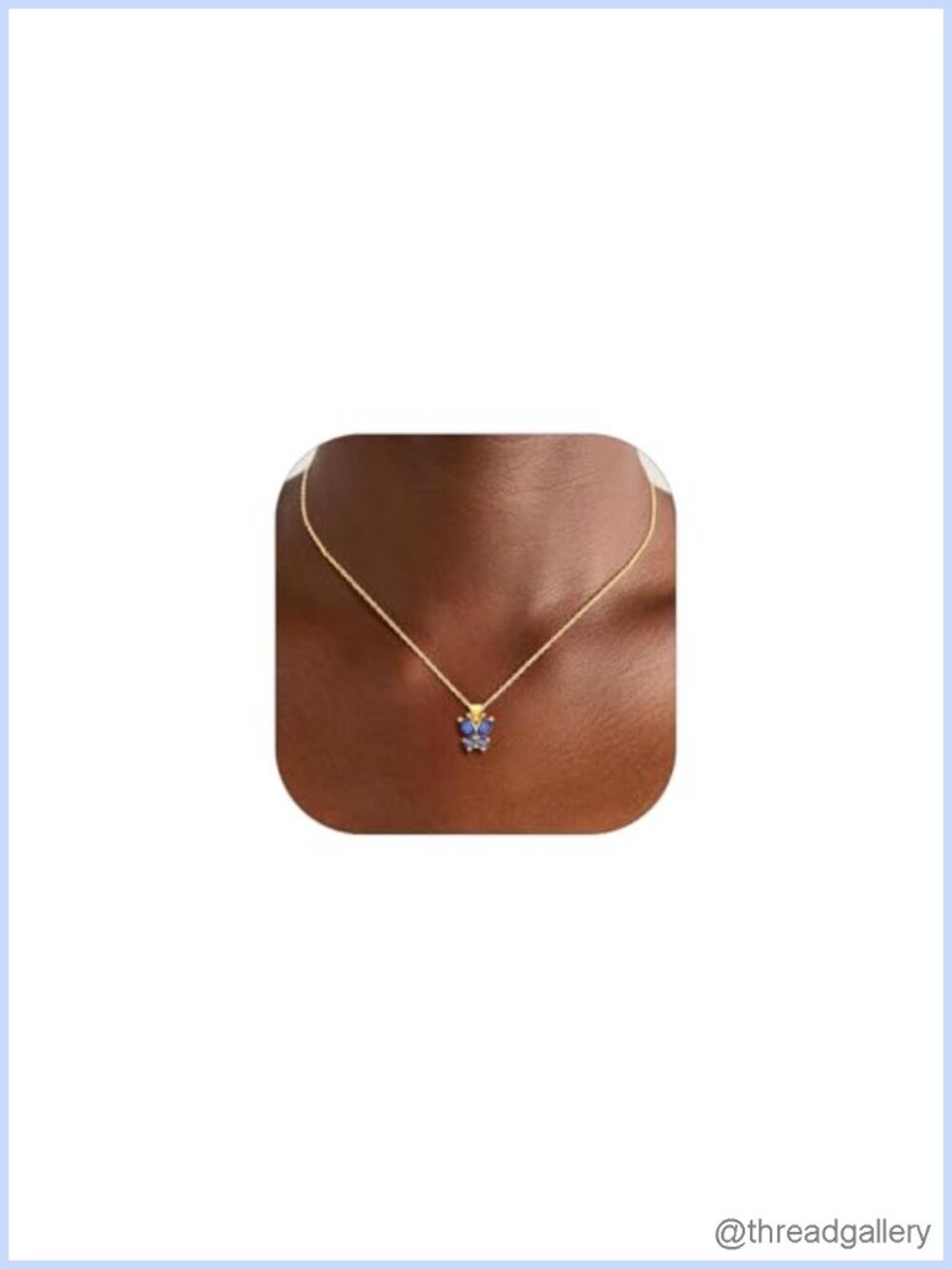 Dainty Butterfly Pendant Necklace Cubic Zirconia Adjustable Chain